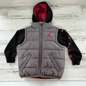 Nike Toddler Boys Size 2T Air Jordan Jumpman Hooded Puffer Jacket Full Zip